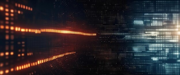 an abstract digital background with binary code and ai algorithms running in the background