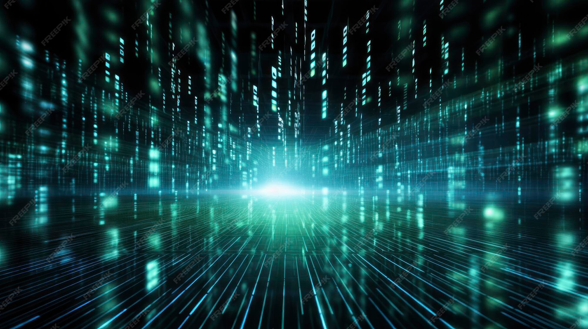 Premium AI Image | An abstract digital background with binary code and ...
