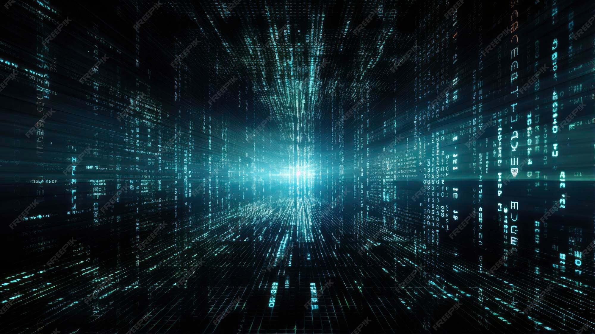 Premium AI Image | An abstract digital background with binary code and ...