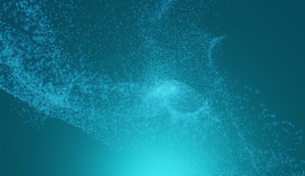 Foto sfondo digitale astratto con particelle cibernetiche3d rendering