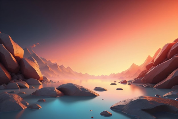 Abstract Digital Beautiful Background With Beautiful Things And Soft Colors With Generative Ai