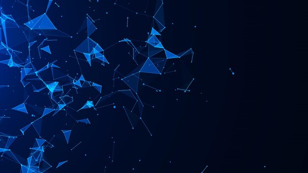 Abstract digital blue background Plexus effect Network connection structure Science background 3D rendering