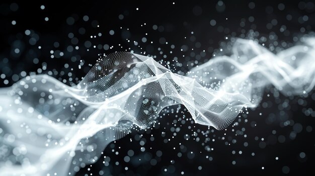 추상적인 디지털 통신 포인트 기술 배경 네트워크 연결 구조 컬러 플렉서스 효과