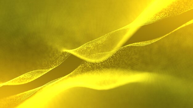 Abstract digital forms background Yellow color Abstract Trapcode Form digital particle wave