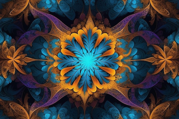 Abstract digital fractal pattern Horizontal orientation