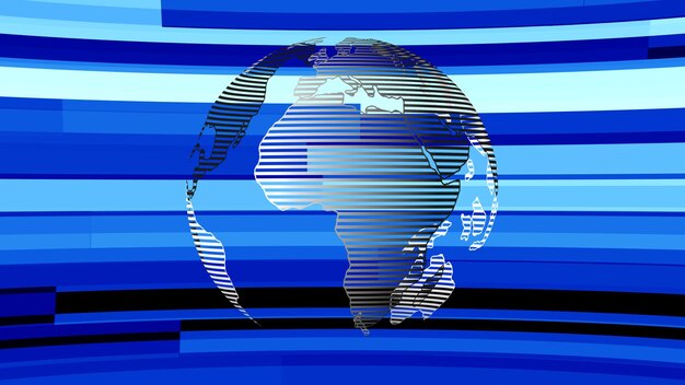 Photo abstract digital globe with blue news background