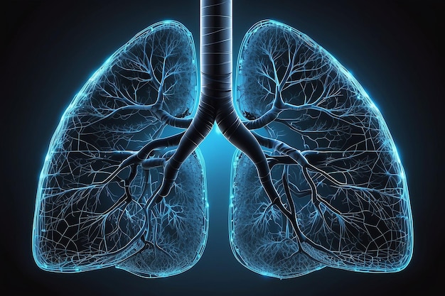 写真 抽象デジタルグリッド 人間の肺