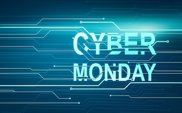 Photo abstract digital illustration for cyber monday on circuit