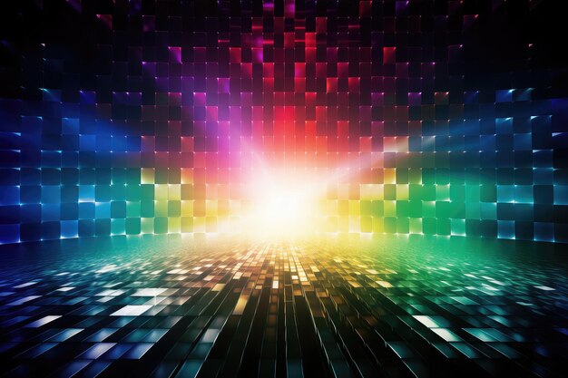 Abstract Digital Landscape with Vibrant Light Explosion