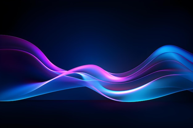 abstract digital light purple blue background with wavy line design AI generate