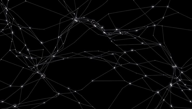 Abstract digital network with glowing nodes