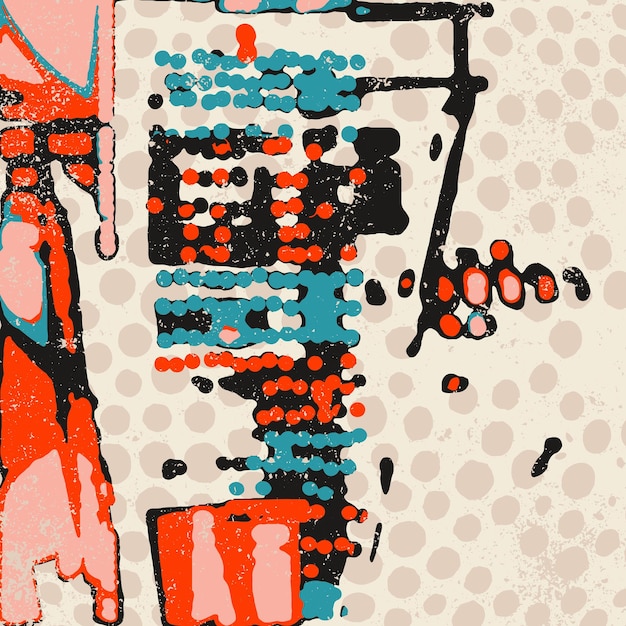 abstract digital painting background - grunge abstraction shapes. paint reproduction.