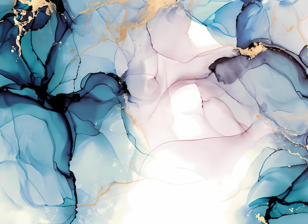 Abstract digital painting with alcohol ink