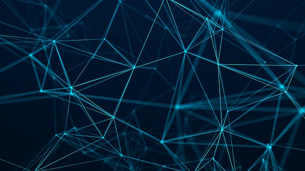 Abstract digitale achtergrond Big data visualisatie Netwerkverbindingsstructuur Wetenschappelijke achtergrond 3D-rendering
