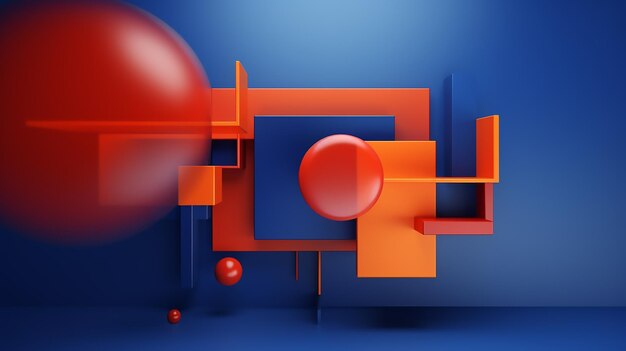 Abstract Dimensions 3D-element in een minimalistische creatieve achtergrond