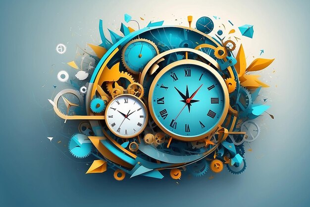 Abstract dimentional time management related background