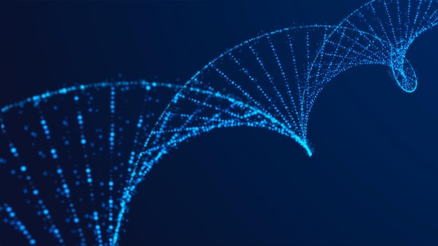 Abstract DNA of RNA Genetisch lijndeeltje wazig mooie blauwe achtergrond