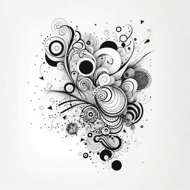 Abstract of doodles white background art vector illustration Made by AIArtificial intelligence