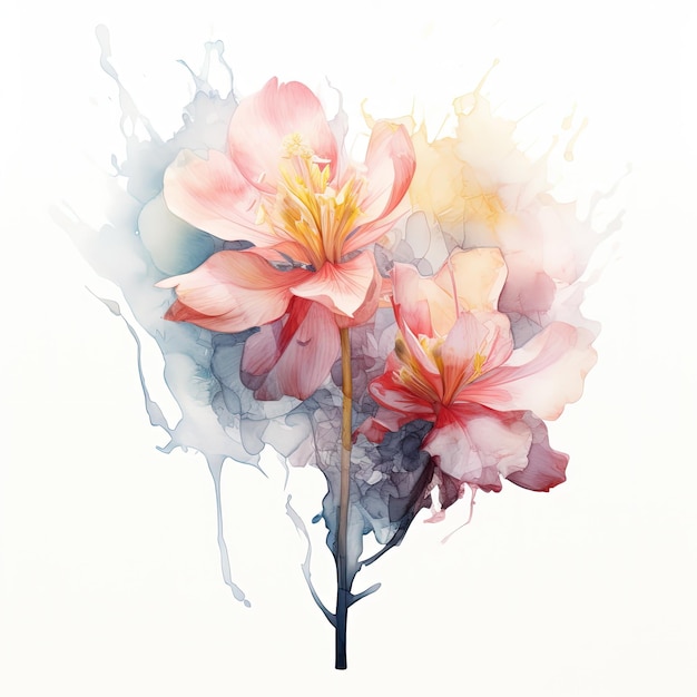 Abstract Double Exposure Flower