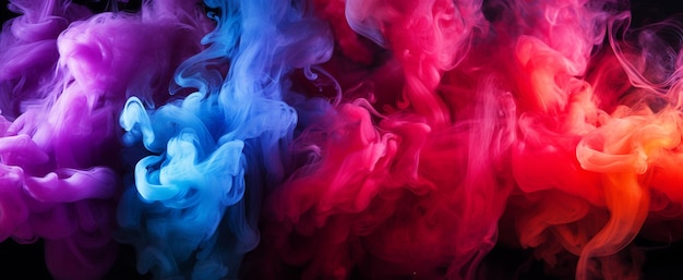 Photo abstract dramatic smoke and fog in contrasting vivid red blue and purple colors background