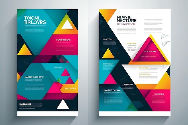 Abstract driehoek brochure flyer ontwerp vector sjabloon in a4 grootte