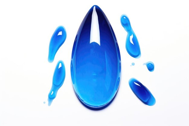 輝く青いネイルポークの抽象的な滴