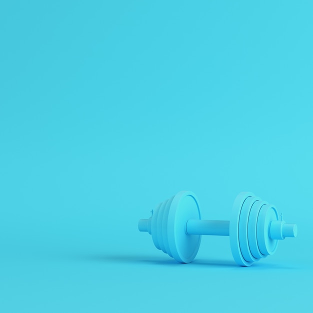 Abstract dumbbell on bright blue background