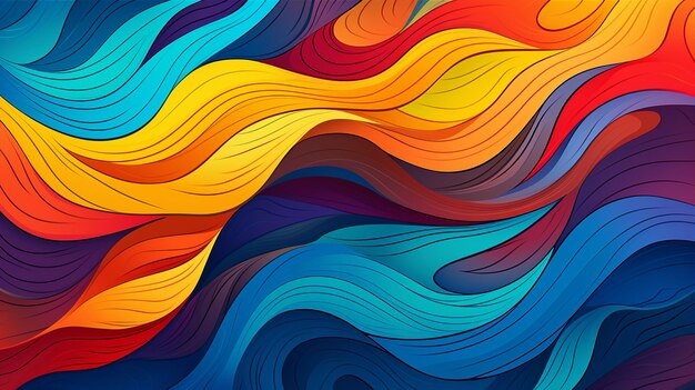 Abstract dynamic colorful wave pattern with creative wave pattern generative ai