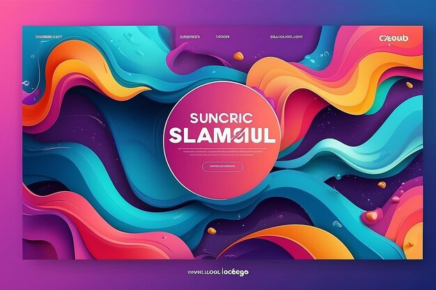 Photo abstract dynamic geometric background liquid color background design summer tropical fluid landing page mockup