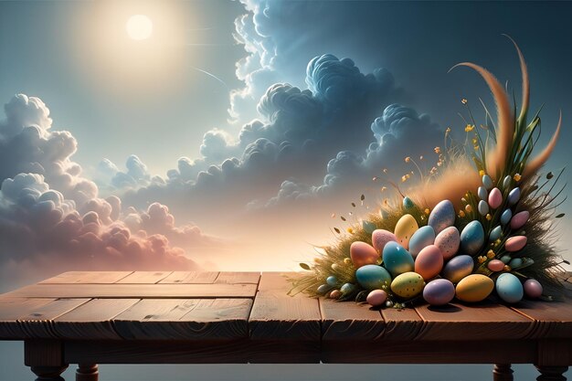 Abstract Easter background Easter eggs