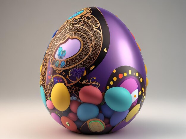 Abstract Easter Egg Sculpture 3D Rendering Delight