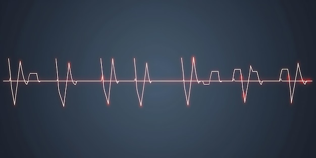 Foto abstract pulso cardiaco ecg su uno sfondo scuro per la progettazione medica