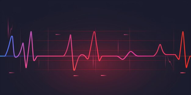 사진 의료 디자인을 위한 어두운 배경에서 심장 박동 박동 ecg