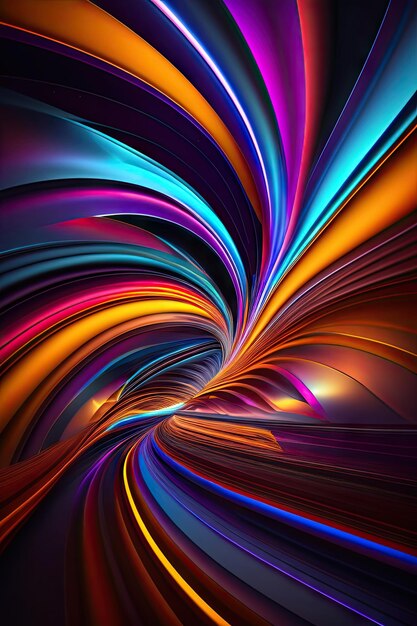 Abstract electrifying lines fractal pattern digital illustration art work of rendering chaotic dar