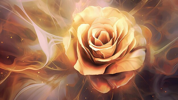 Abstract elegant decorative rose vintage gold background Generative AI