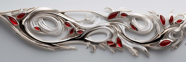 abstract elegant silver with red banner background