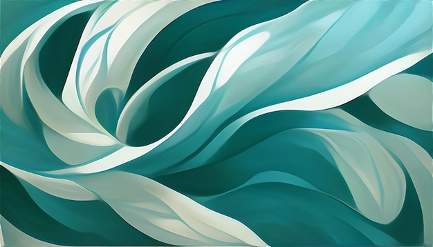 An abstract elegant teal and white wave background
