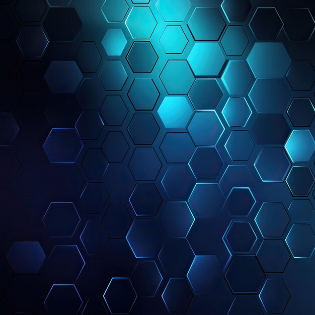 Abstract Embossed Hexagon dark blue background image generation AI