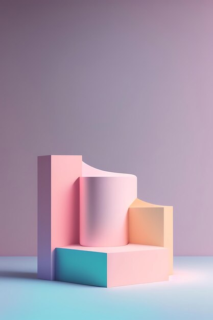 Abstract empty podium with suds on pastel background for presentation and exhibitions cosmetic produ