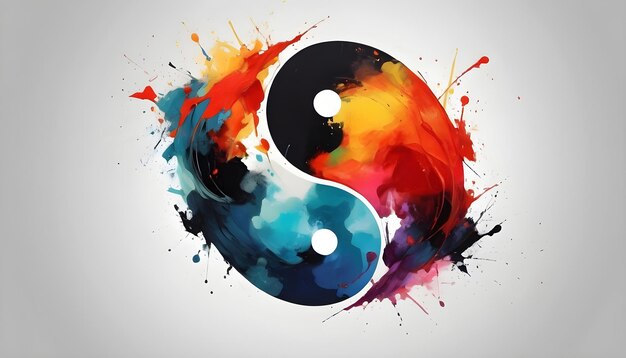 abstract equilibrium a symphony of yin yang colors