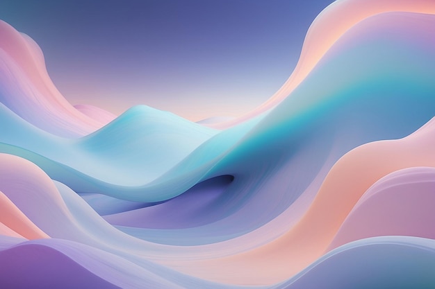 Abstract Ethereal Light Spectrum Wave Pattern Background with Soft Pastel Hues and Subtle Gradient Transitions Generative AI