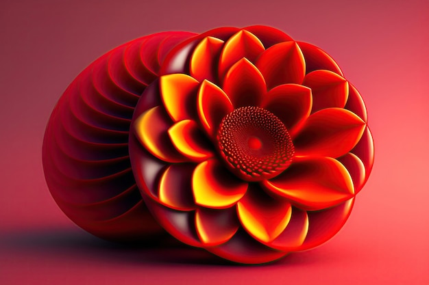 Red Alien Flower, 3D, Abstract, art, artistic, backdrop, background,  bonito, HD phone wallpaper