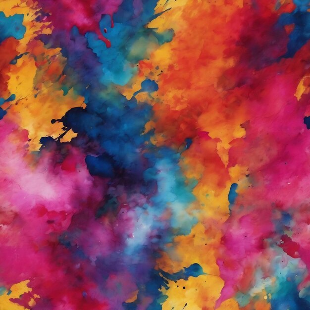 Abstract expressionism vibrant paint stains and soft watercolor background
