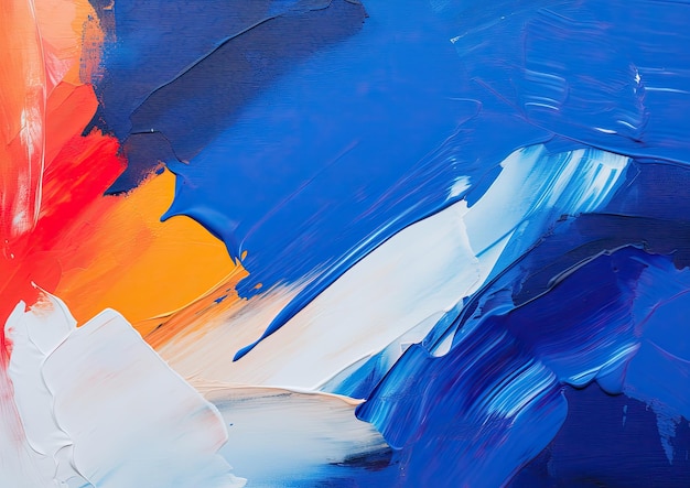 Photo an abstract expressionisminspired artwork on a royal blue background featuring bold brushstrokes