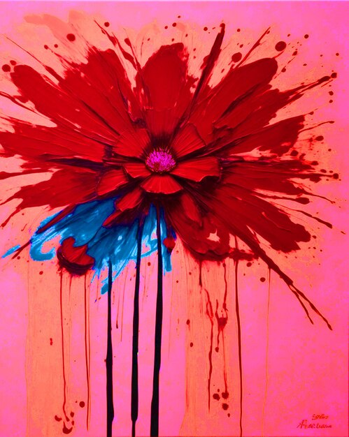 An abstract expressionist painting entitled Bloodflowers