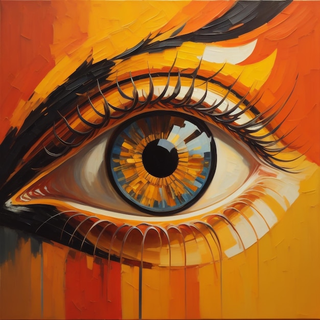 abstract eye oil painting