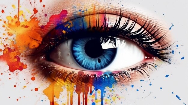 abstract eye portrait of young women elegance