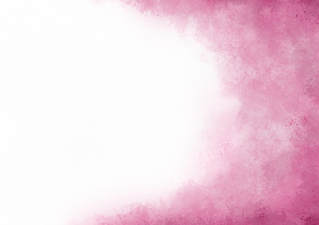 Abstract fade watercolor pink painting splashes ink background on white paper with copy space