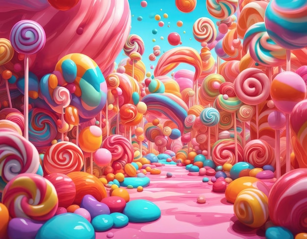 Photo abstract and fantastic background of colorful candies