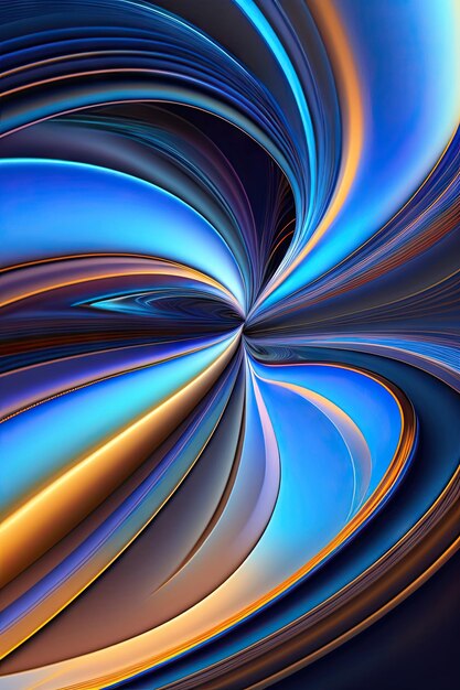 Abstract fantastic fractal background of intertwining glowing blue shapes fantasy light background